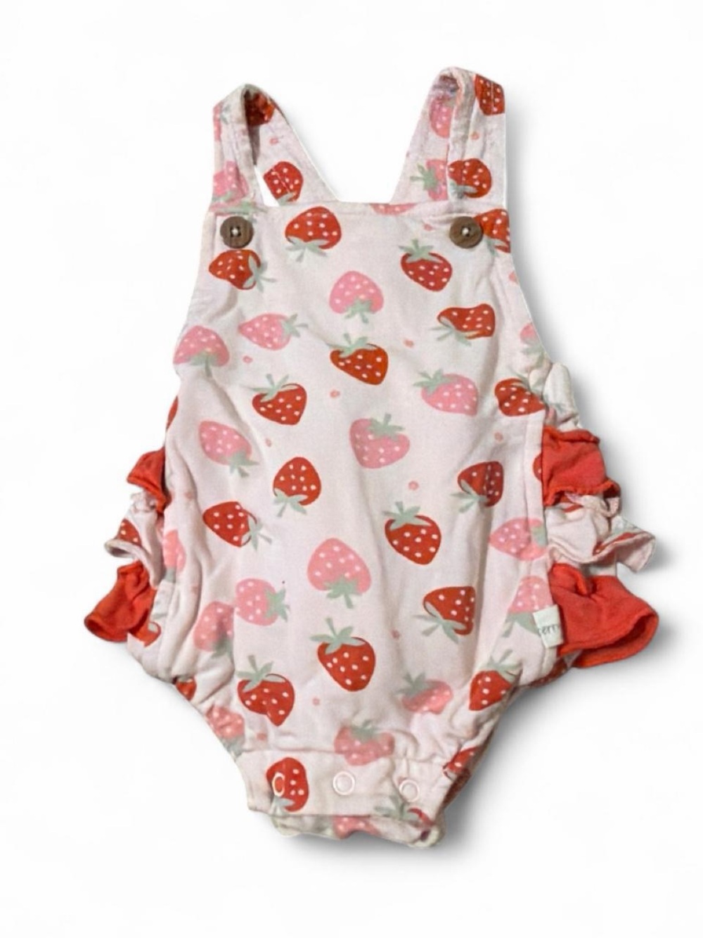 Milkberry Baby Strawberry Print One-Piece Romper - Pink/Red